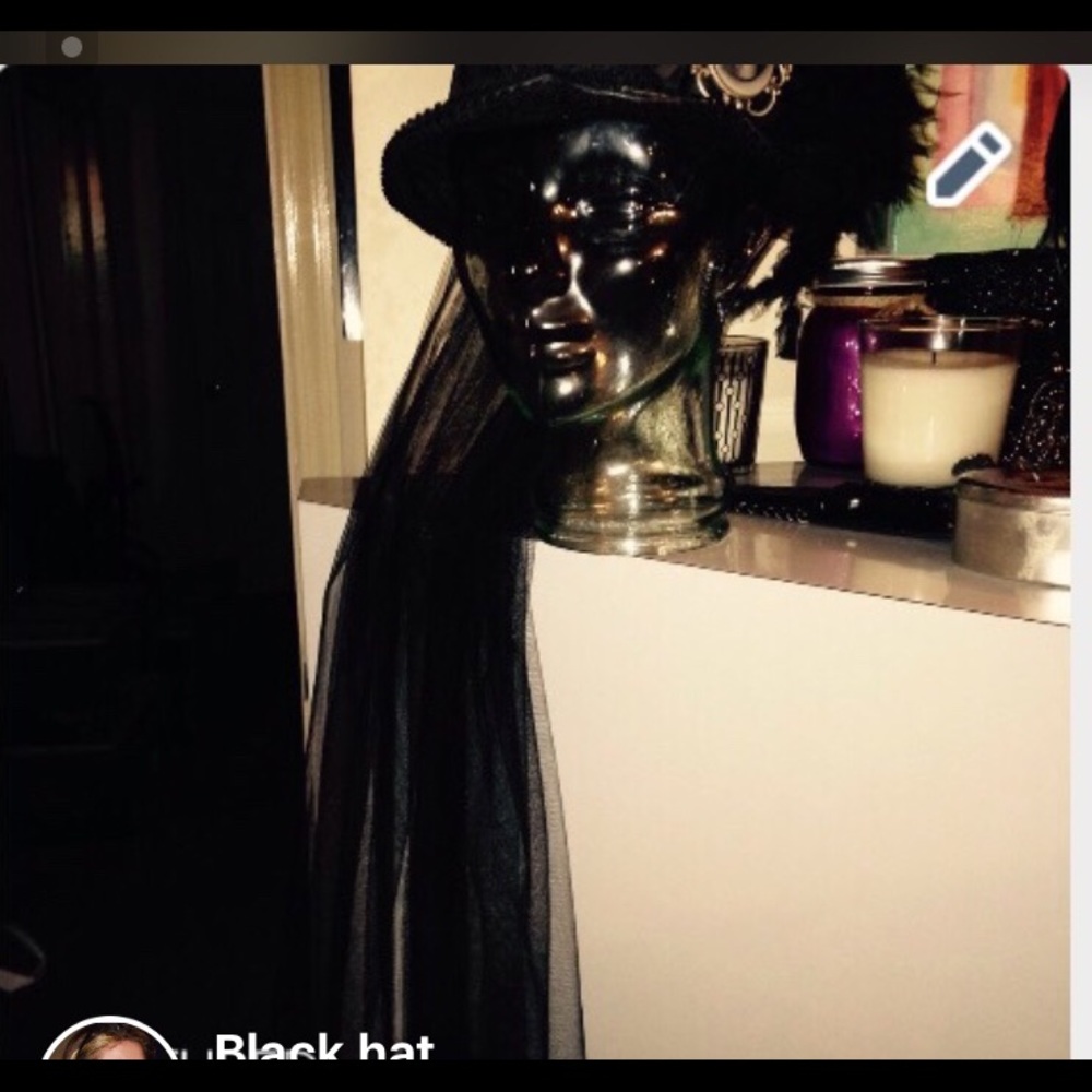 Black hat with veil
